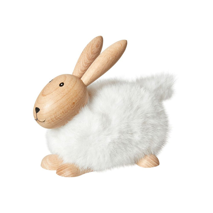 Kanin med blød pels Stor - H10,5 cm