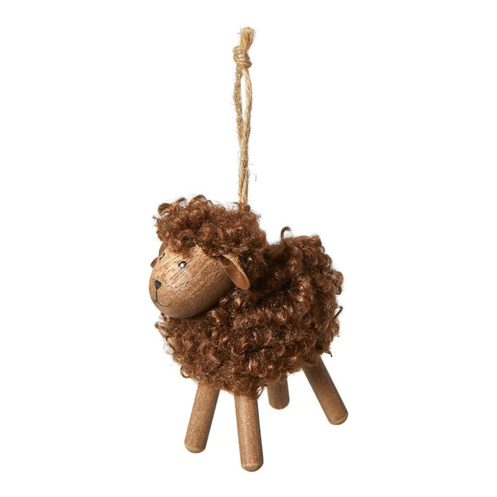 Får med fluffig päls H8 cm - brun