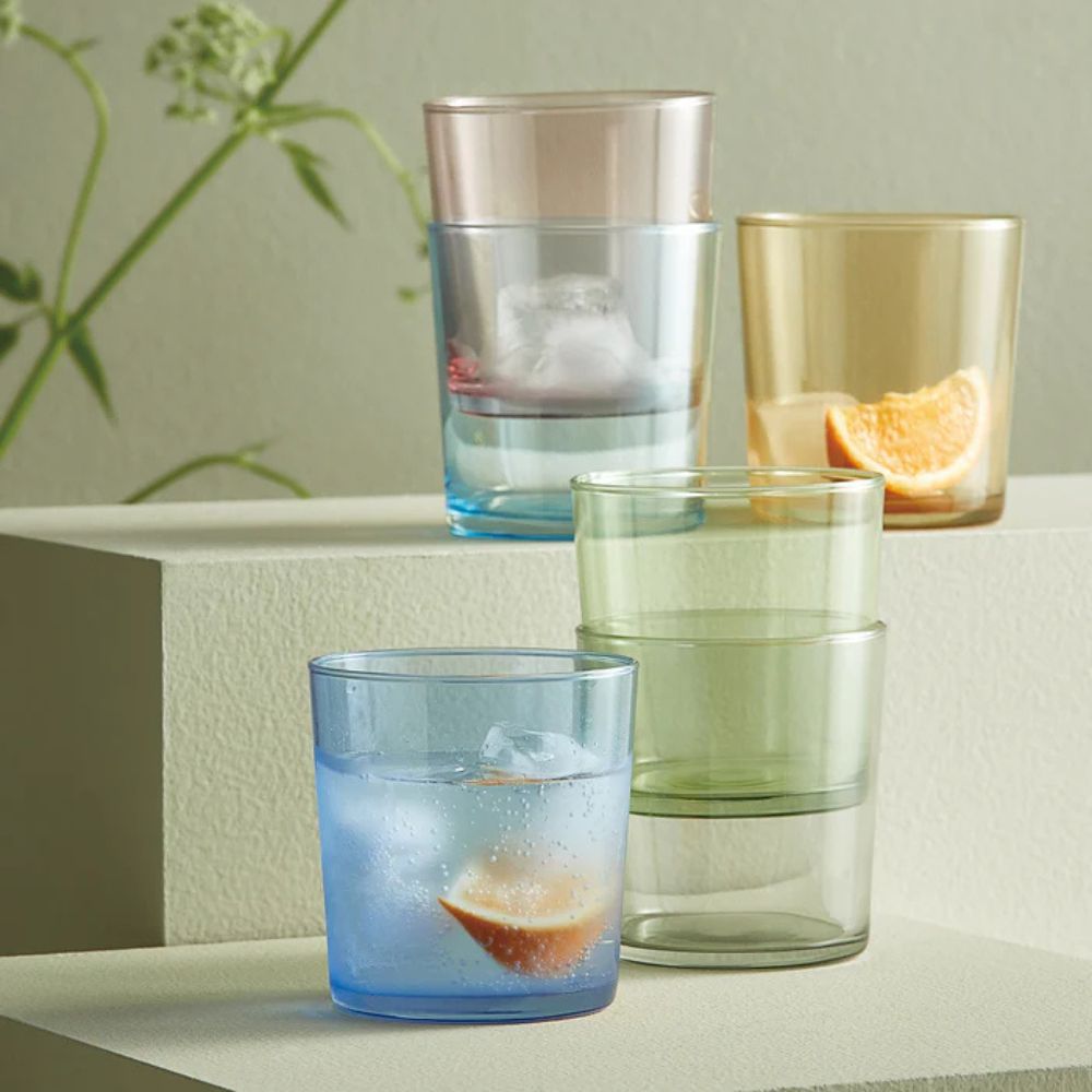 Aida - Café vandglas multifarvet 6 stk. 34,5 cl