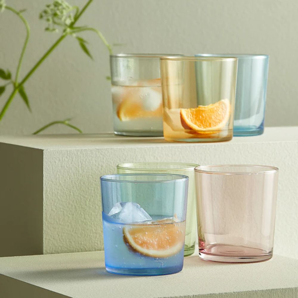 Aida - Café vandglas multifarvet 6 stk. 34,5 cl