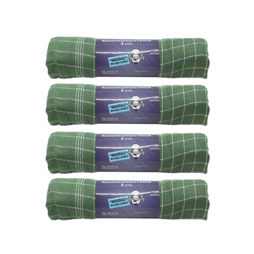 Haahr & Co - Kokkeviskestykker 12-pak - Forest green