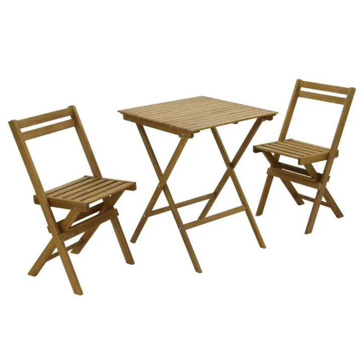Cafesæt - 1 bord 2 stole i akacietræ