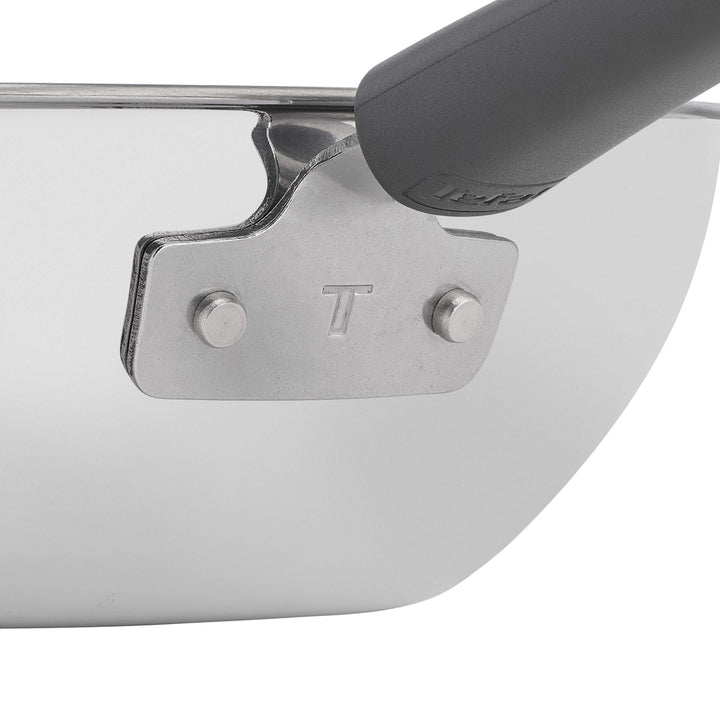 Tefal Emotion Plus Power SS Tri-Ply Netz PFTE Wokpfanne 28 cm mit Deckel