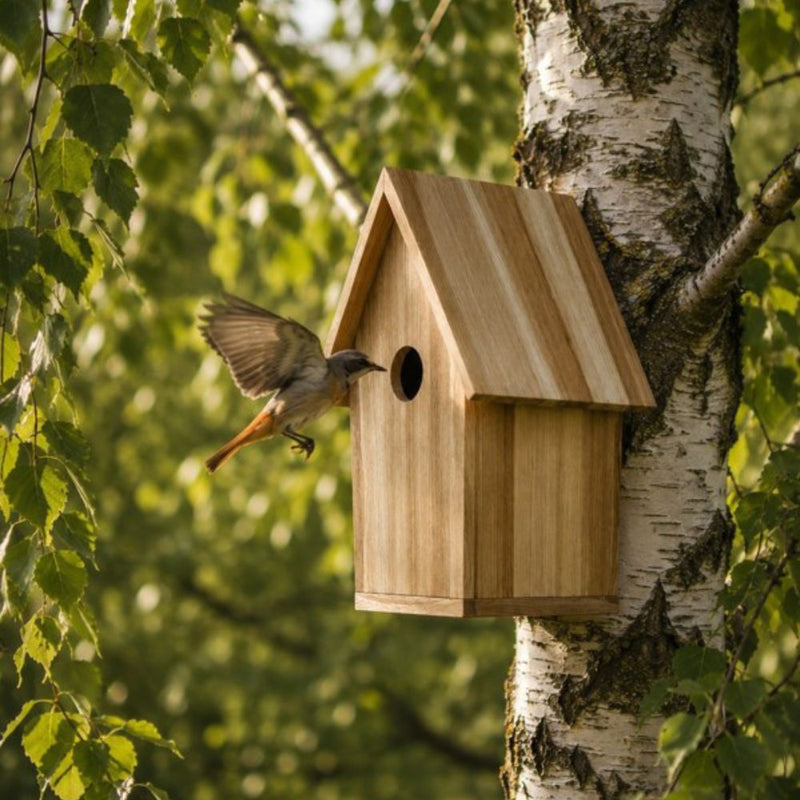 Fuglehus i teak