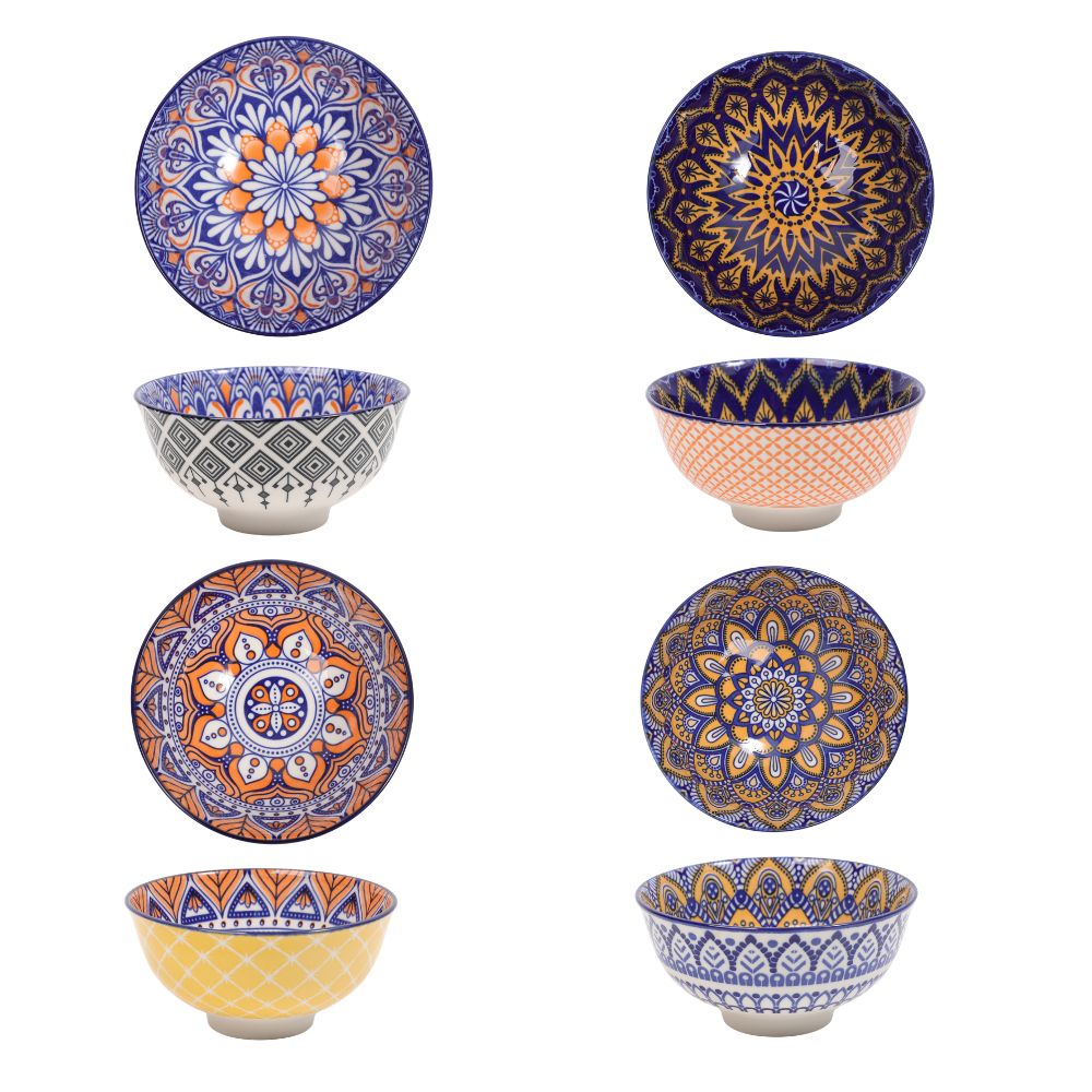 Conzept - Keramisk skål med mönster Ø12x6 cm blandade mönster