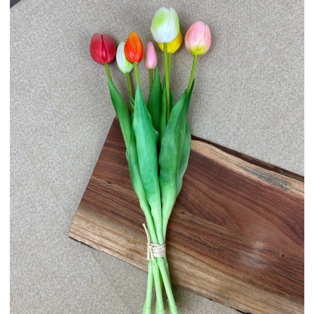 Tulpenstrauß, 7-teilig, 39 cm, mehrfarbig