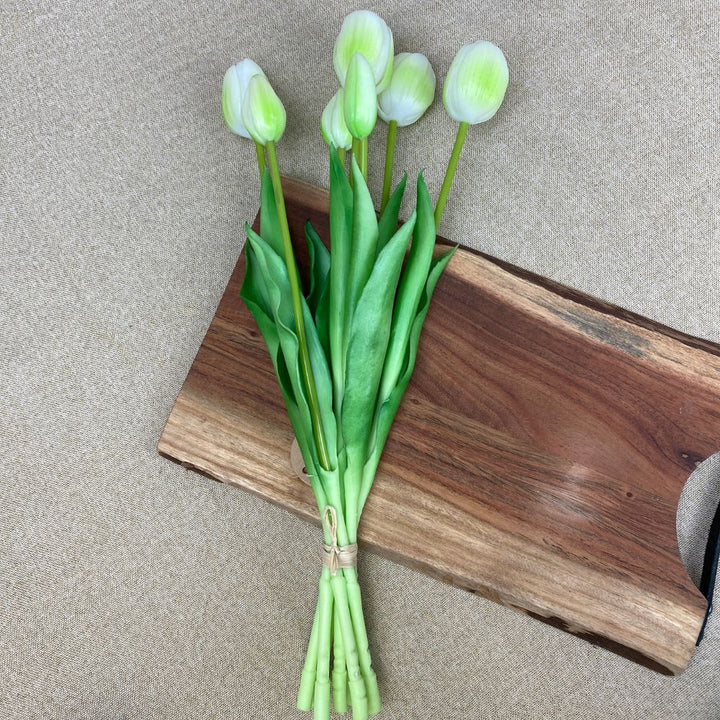 Tulpenstrauß, 7 Stück, 39 cm, weiß