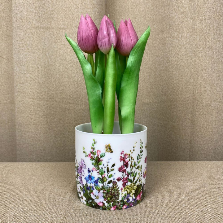 Tulipaner 5 stk. i potte 25 cm mørk rosa