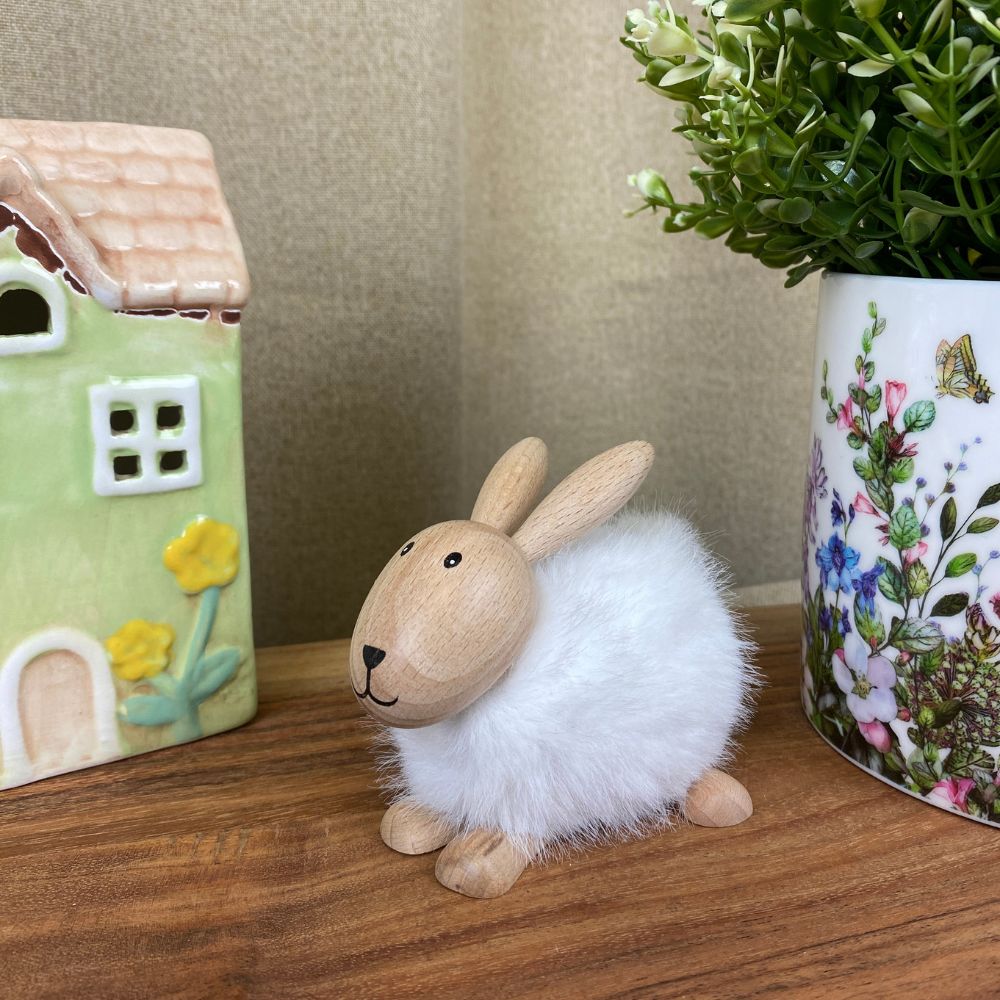 Kanin med blød pels Lille - H8 cm