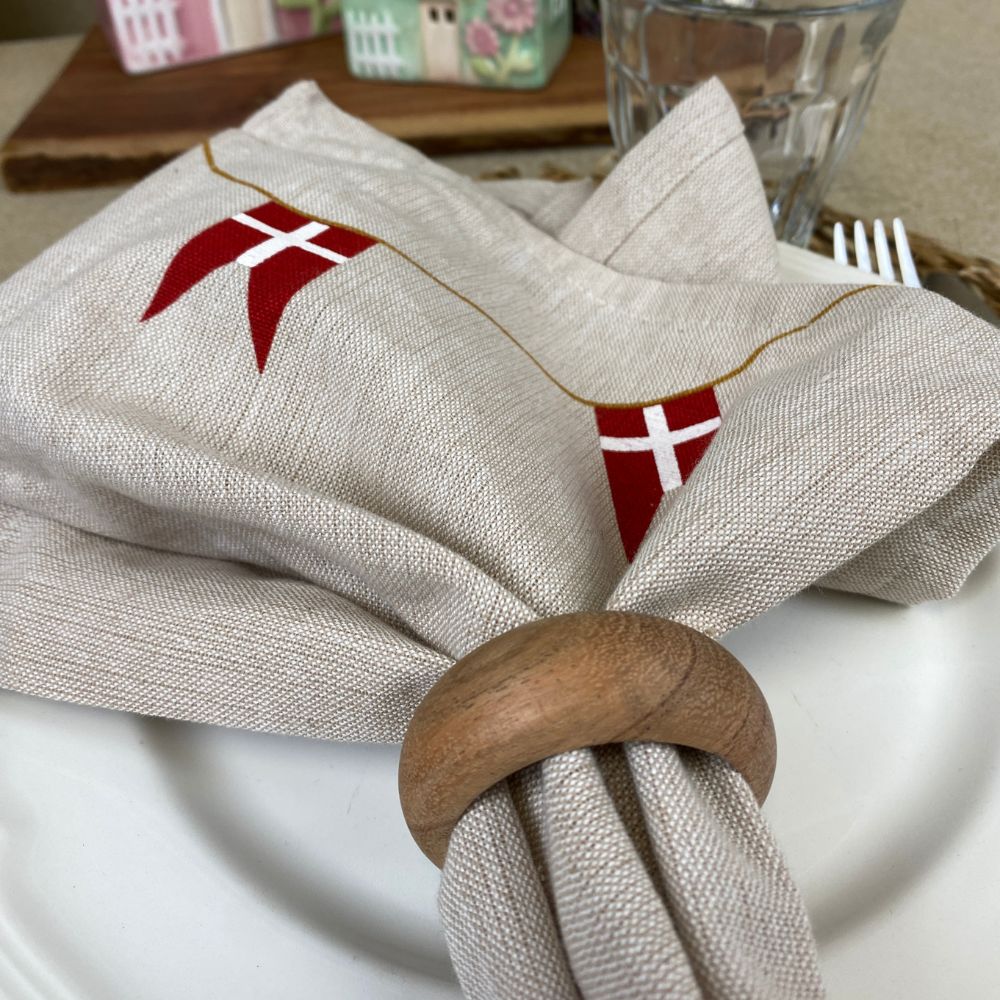 Mundservietter 4 stk.  40x40 cm flagguirlande - bomuld