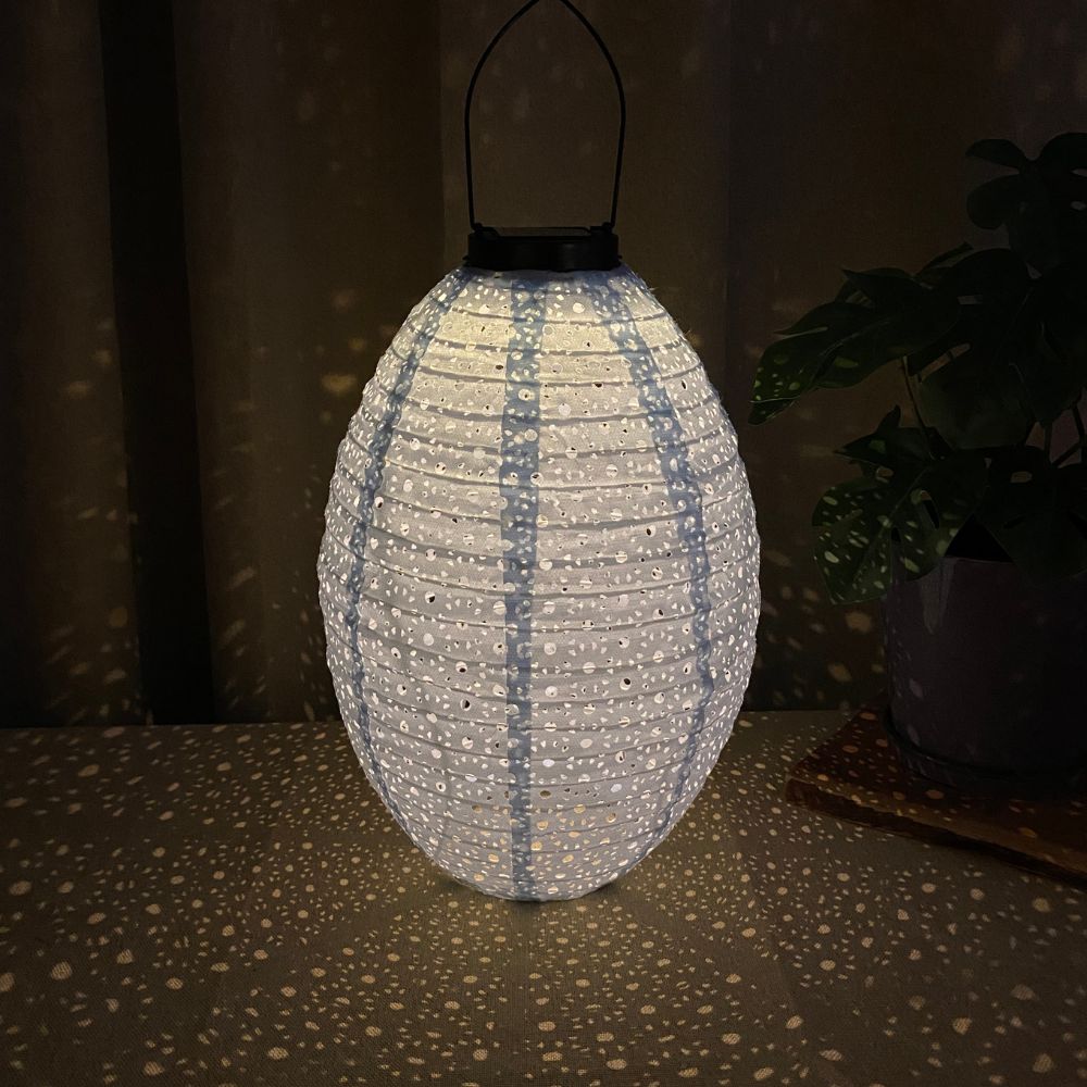 Solar lanternelampe Ø22x32 cm lys blå