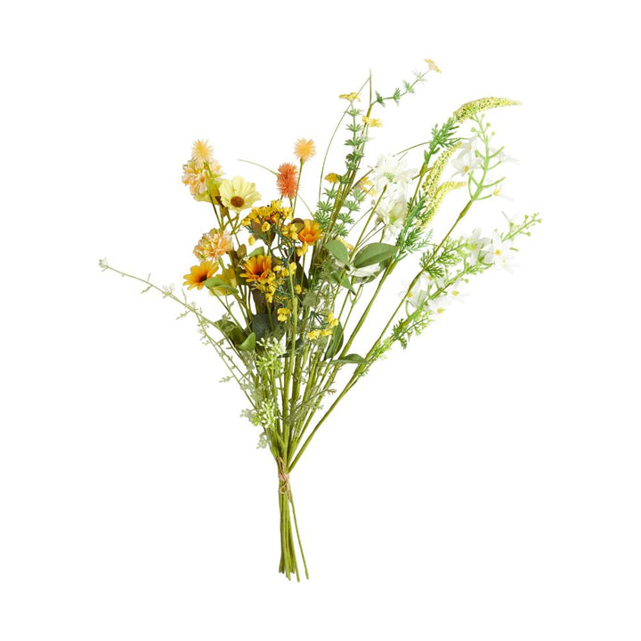 Blombukett - vild flora i vitt/gult