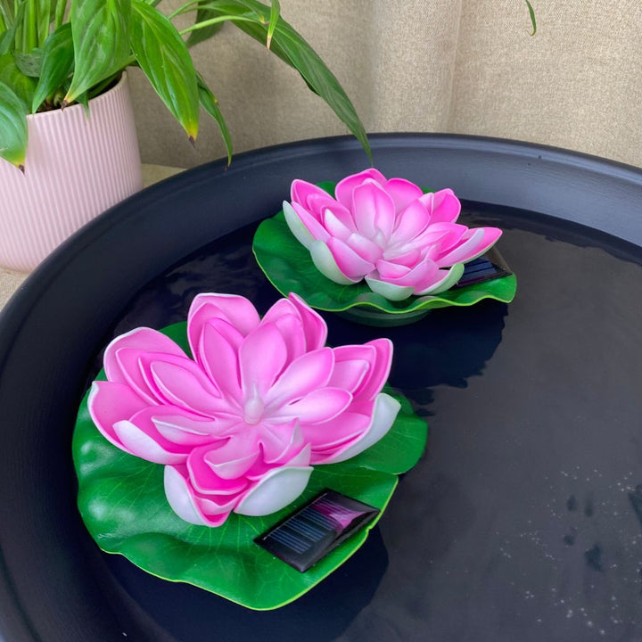 Conzept - Solar lotusblomst Ø17 cm pink 2 stk.