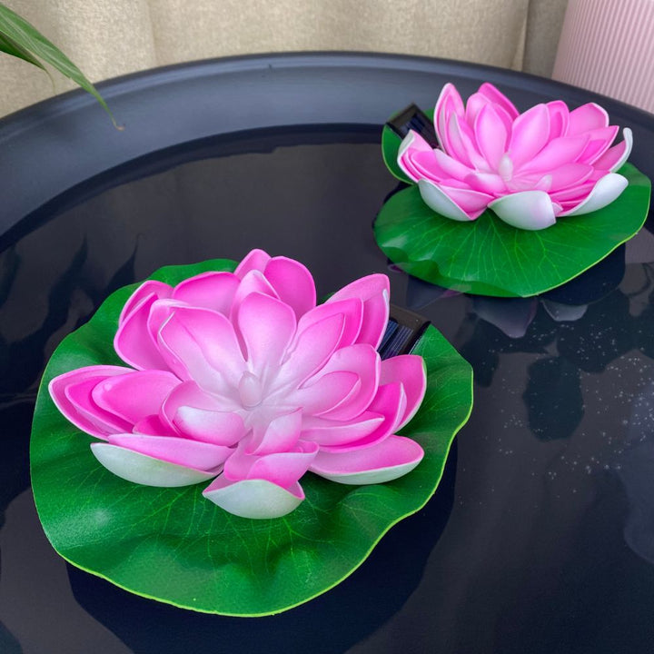 Conzept - Solar lotusblomst Ø17 cm pink 2 stk.