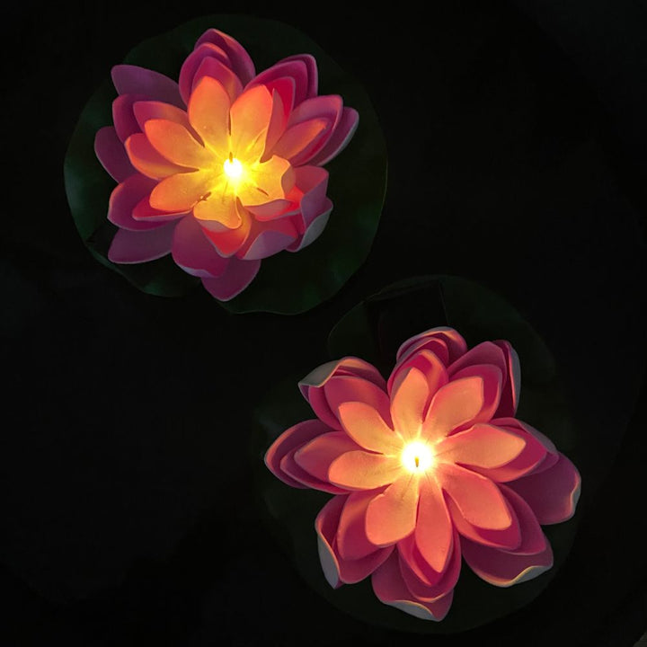 Conzept - Solar lotusblomst Ø17 cm pink 2 stk.