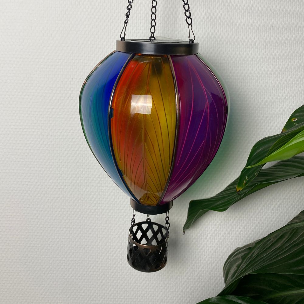 Conzept - Solcellsdriven luftballong - stor - med flameffekt 19,5x19,5x62 cm