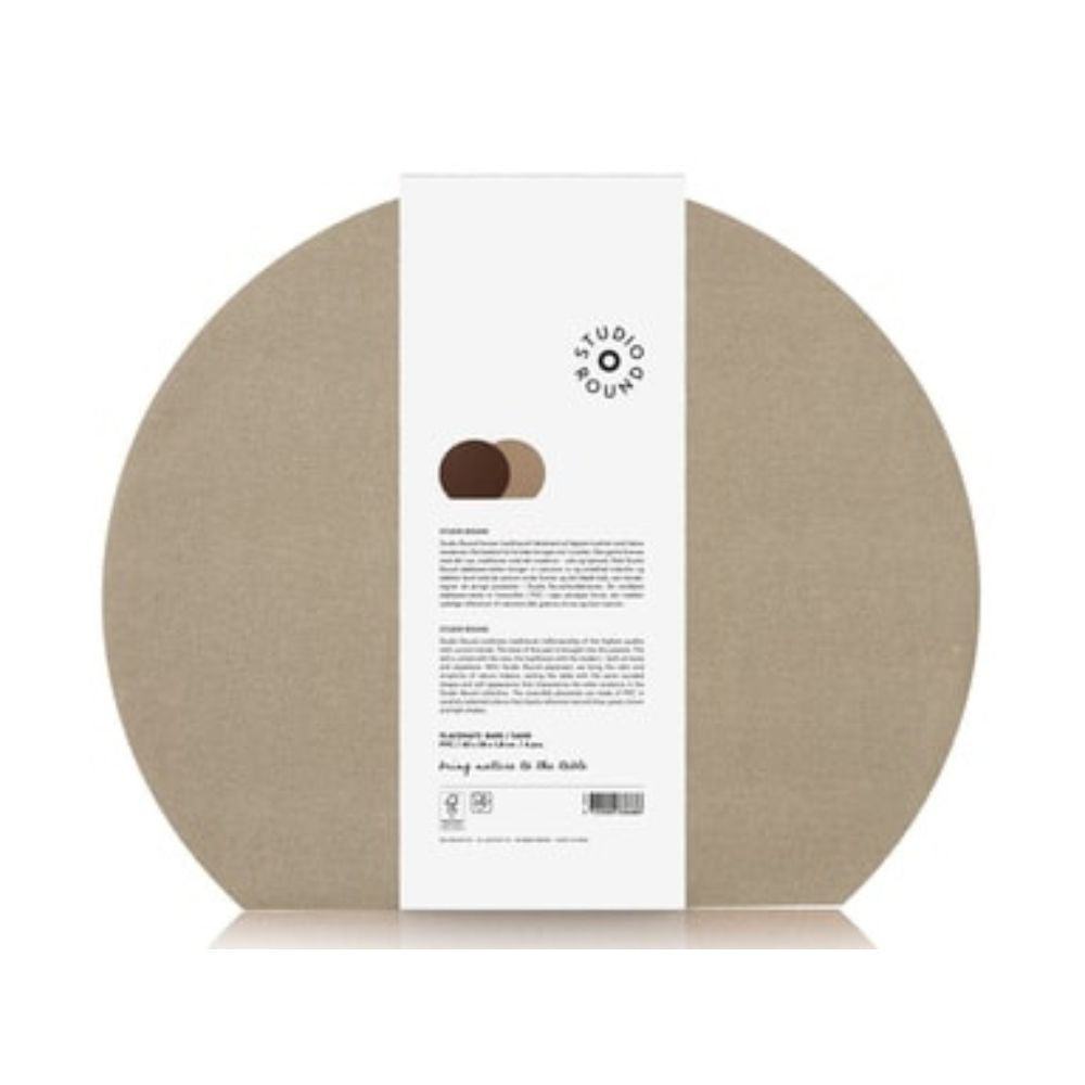 Studio Round - Dækkeservietter vendbare 4 stk. 43 x 36 cm Bark/Sand