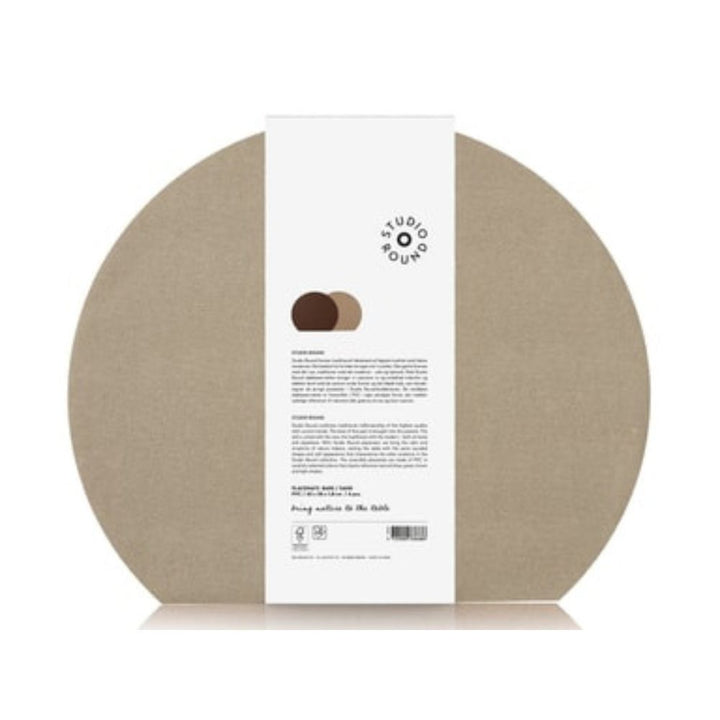 Studio Round - Dækkeservietter vendbare 4 stk. 43 x 36 cm Bark/Sand