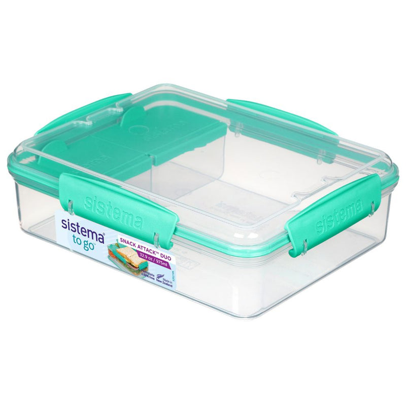 Sistema - Lunchbox 975ml Snack Attack Duo To Go - Ass färger