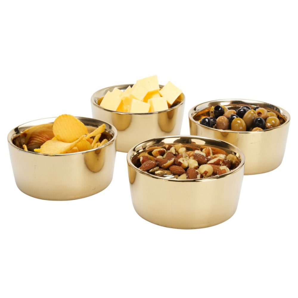 Serveringsskålar 4 st. guldfärgade Ø15 cm