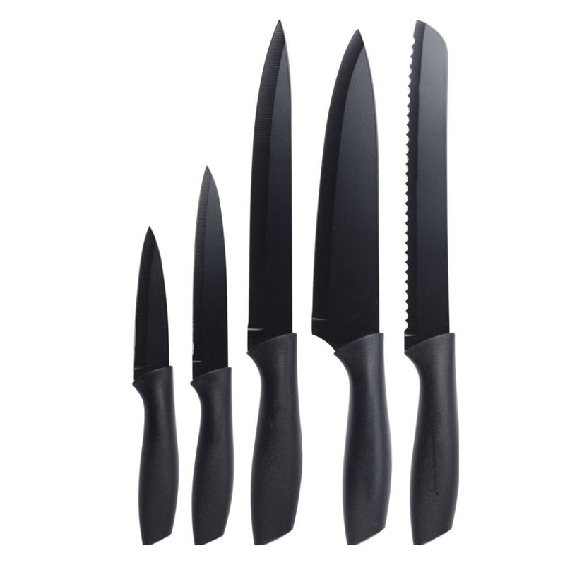 Knivsæt med 5 dele i sort