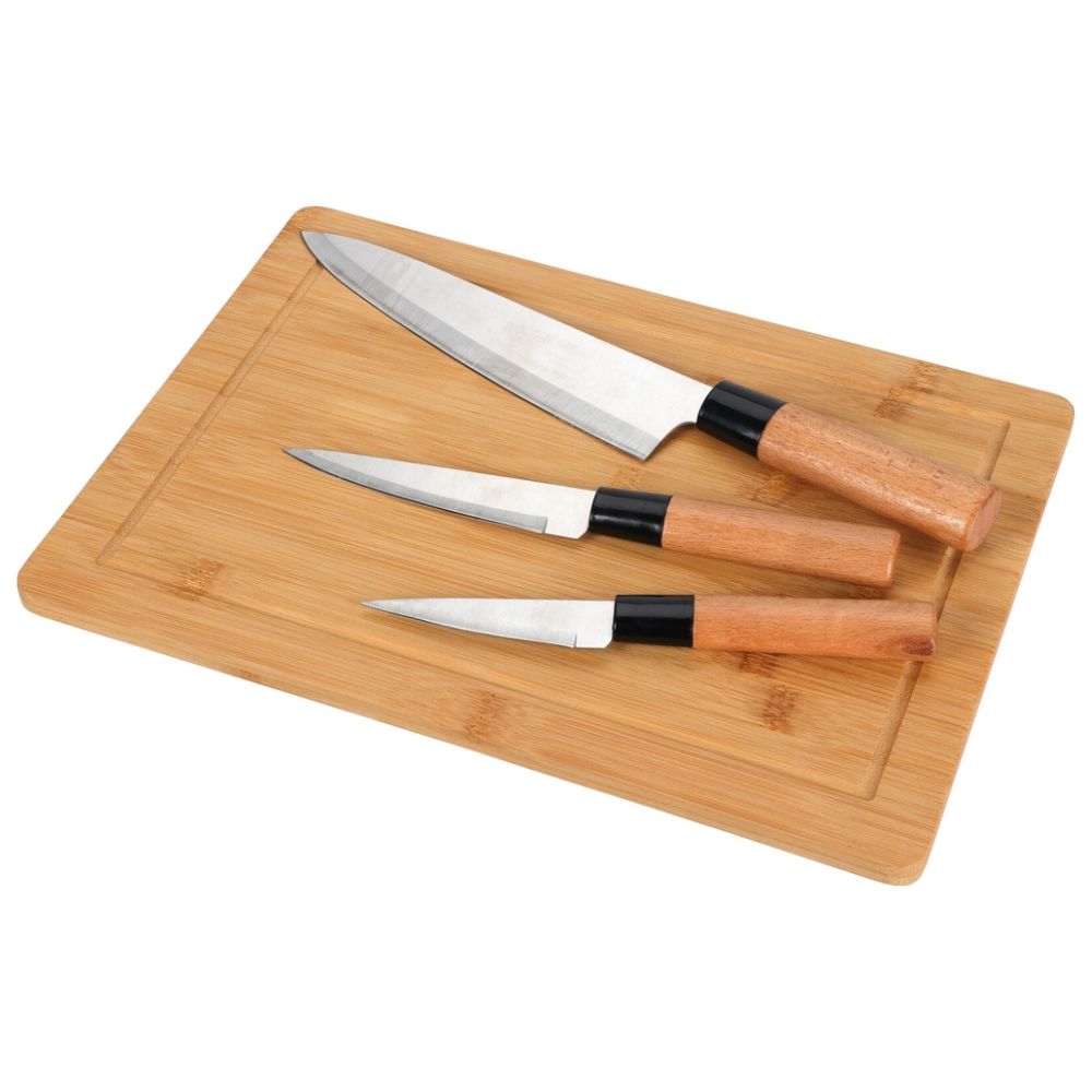 Knivset med skärbräda - 3 knivar