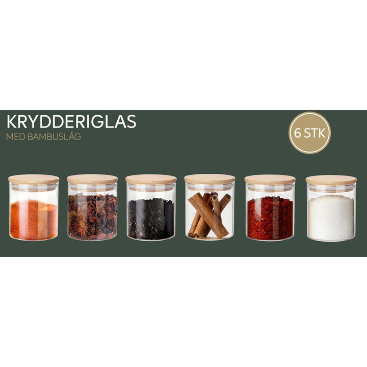Conzept - Kryddburkar med bambulock 6 st.