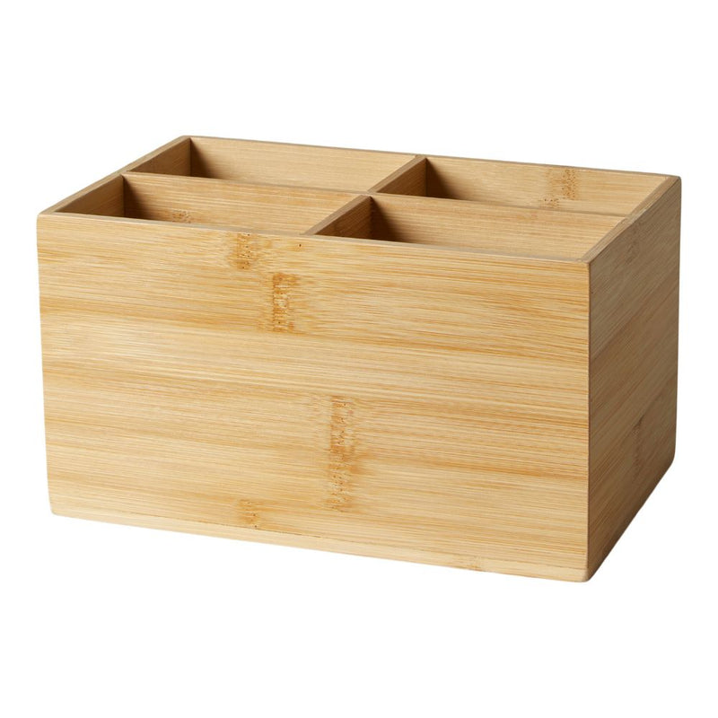 Aufbewahrungsbox mit 4 Fächern - aus Bambus 12x14x22 cm