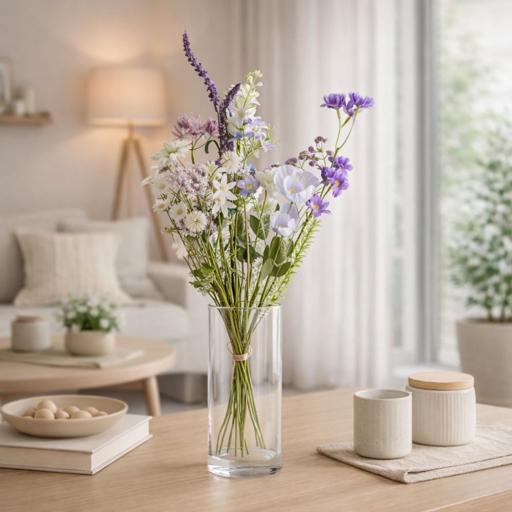 Blombukett – vild flora i lavendel/lila