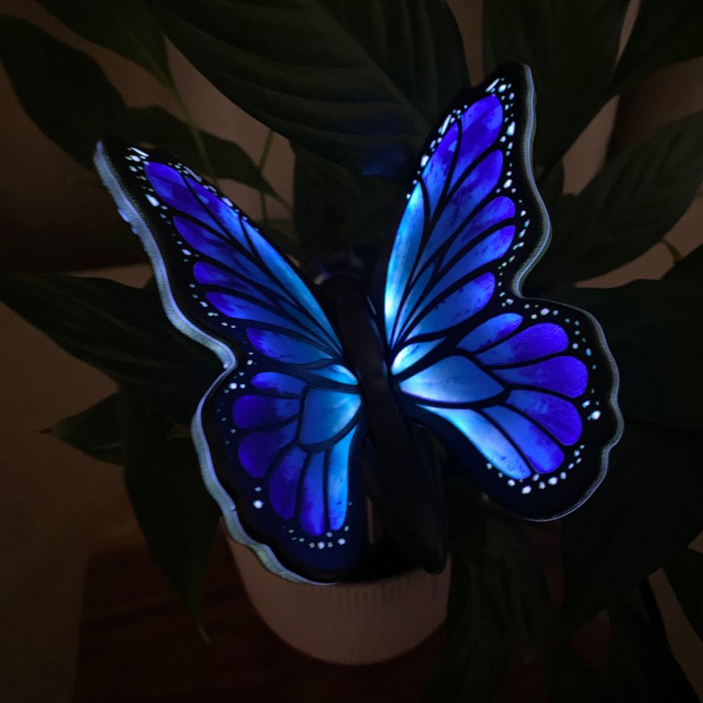 Conzept - Solar sommerfugl på spyd 1 stk. - blå  11x77 cm