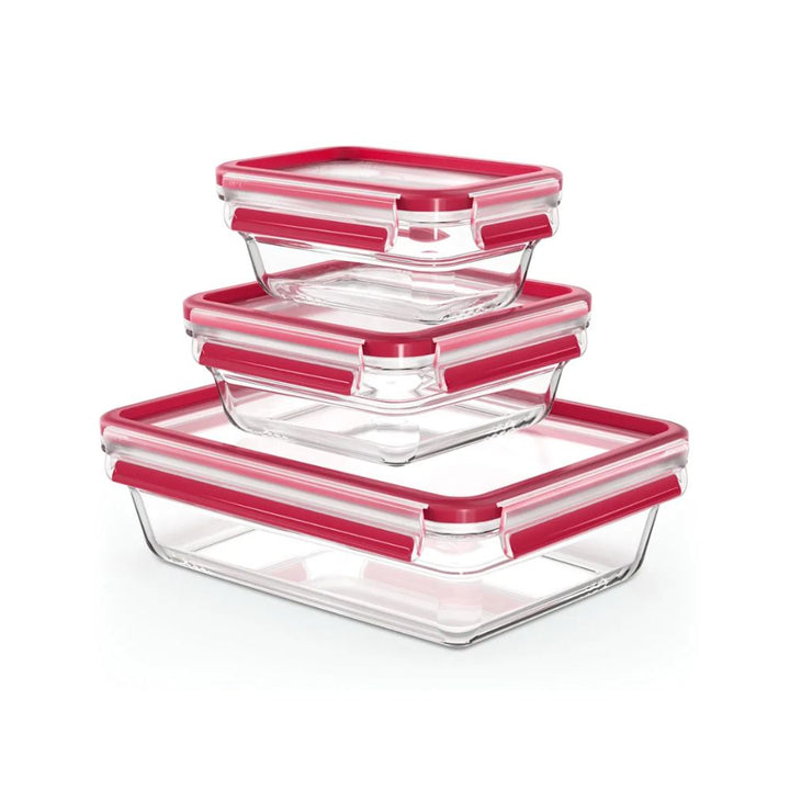 Tefal - MasterSeal Ovnfast Fad - 3 dele 0,45/0,8/2 liter - Glas - Klar