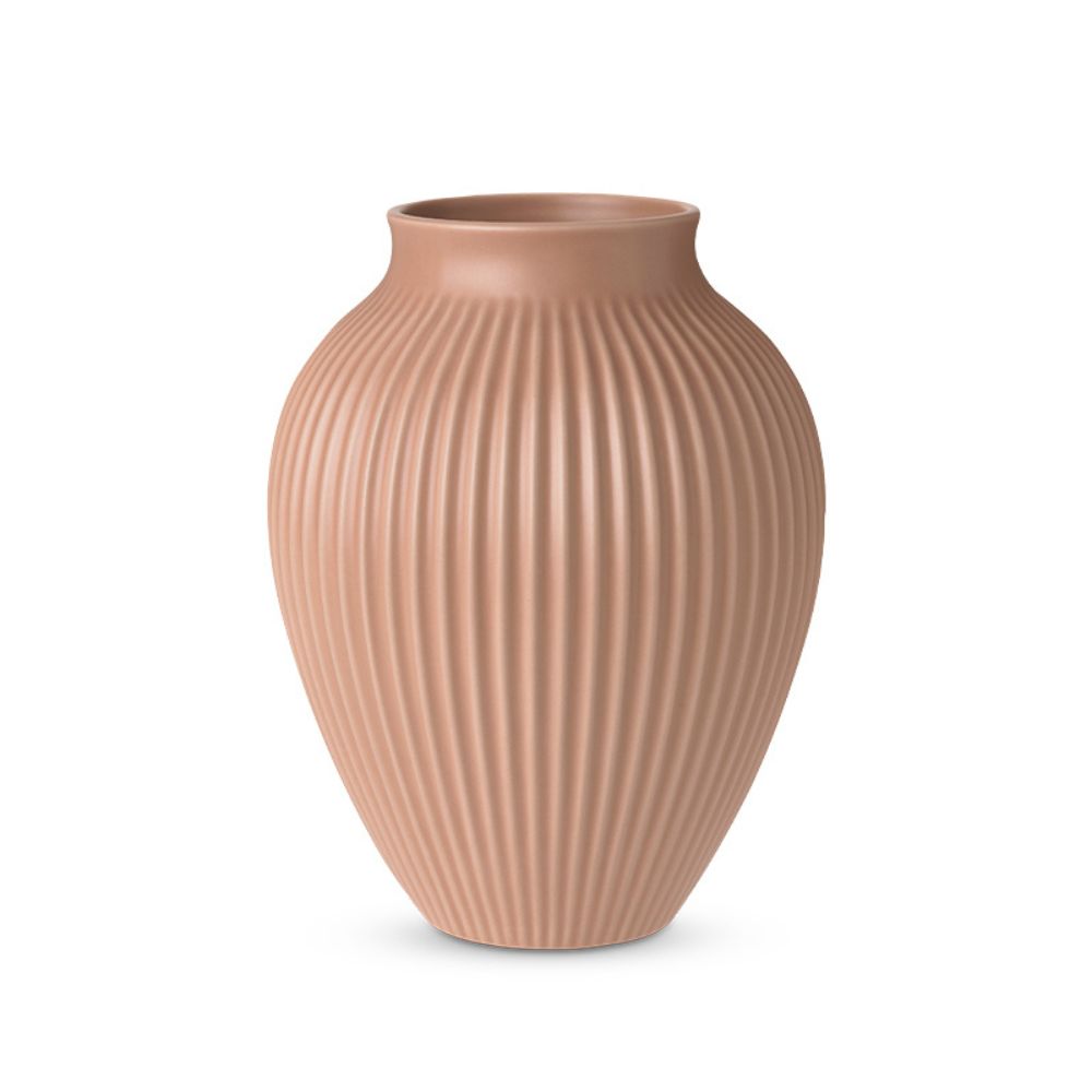 Knabstrup - Vase H 27 cm ripple mat dusty rose