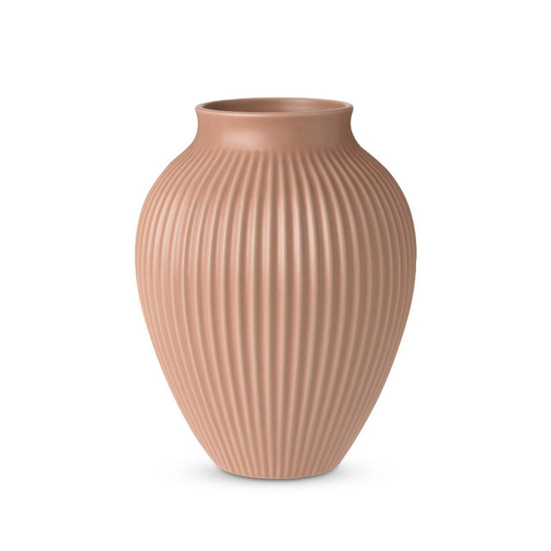 Knabstrup - Vase H 27 cm ripple mat dusty rose