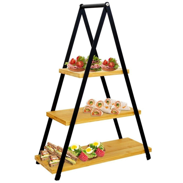 Serveringsstander med 3 hylder - bambus