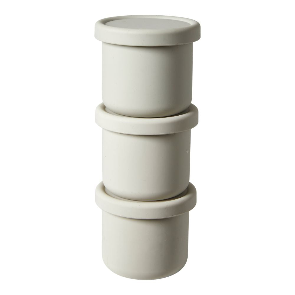 Matförvaring 6 delar - 8x8x5,5 cm - silikon grå
