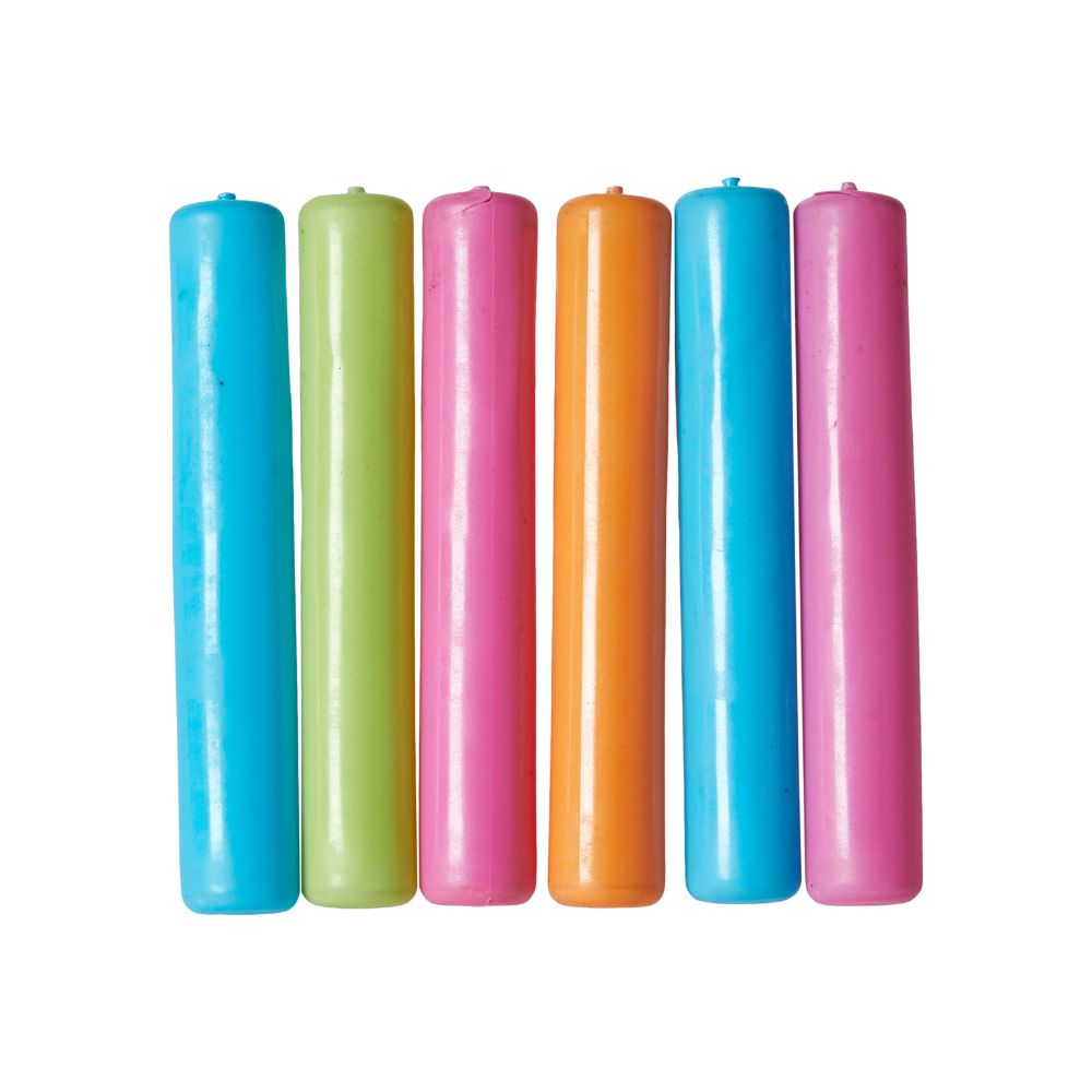 Køleelement i plast 6 stk.  - mix farver Ø2x12 cm