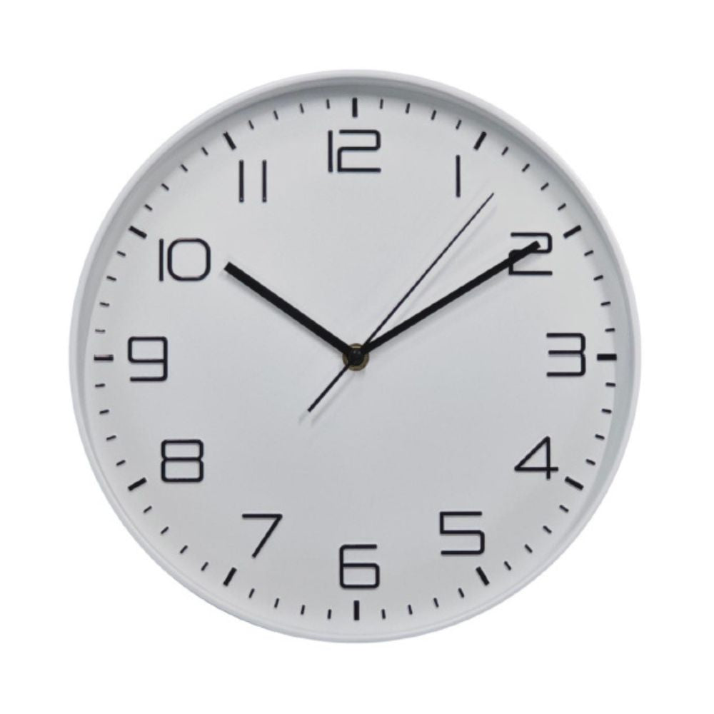 Conzept – Wanduhr, funkgesteuert, 30 cm, weiß – schleichendes Quarzwerk