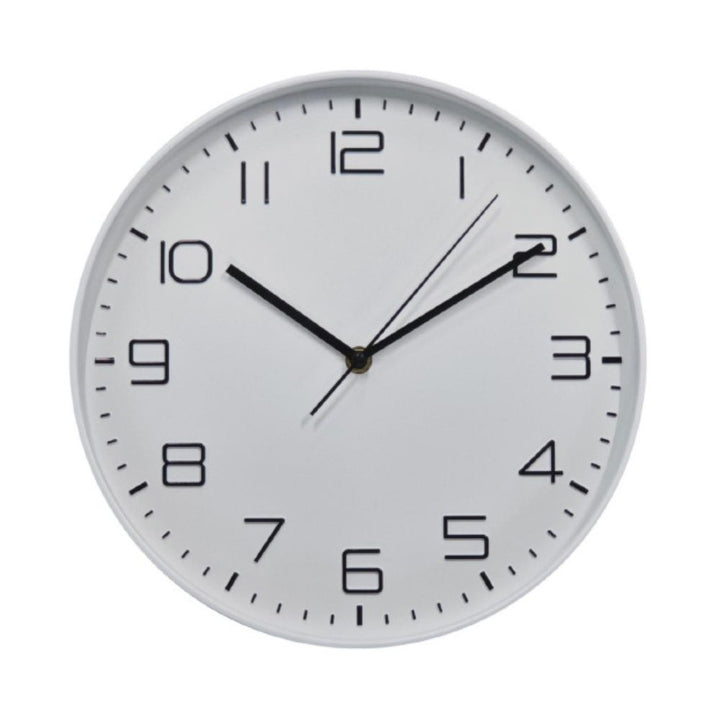 Conzept – Wanduhr, funkgesteuert, 30 cm, weiß – schleichendes Quarzwerk