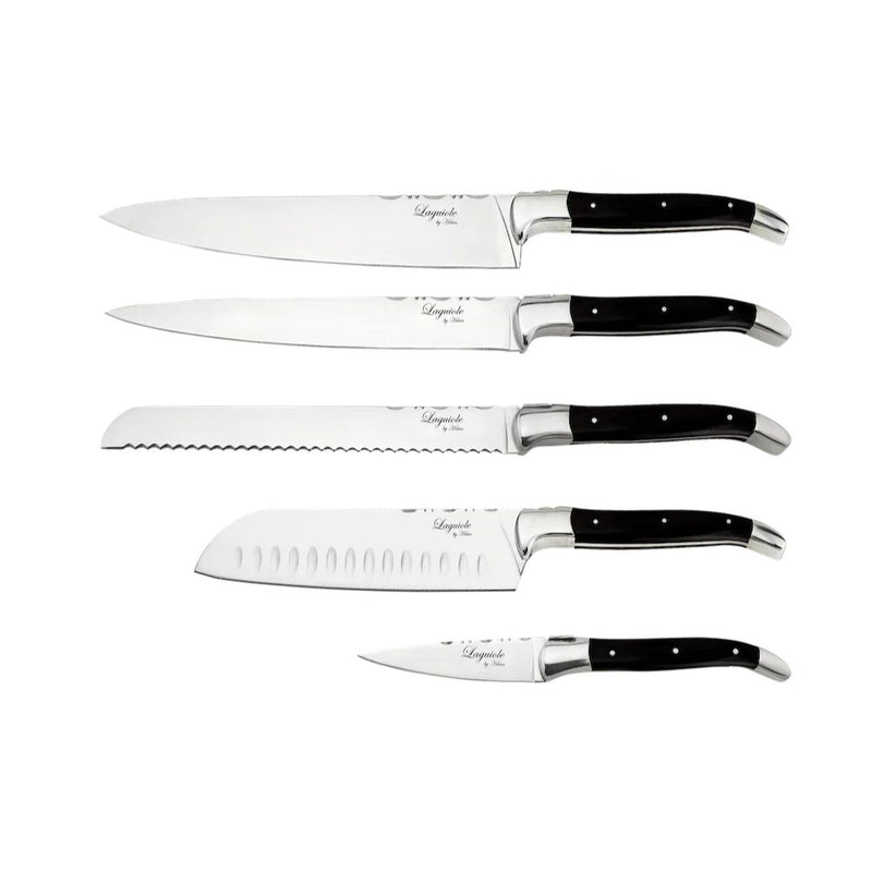 Laguiole von Haws – 5-teiliges Messerset – Schwarzes Ebenholz