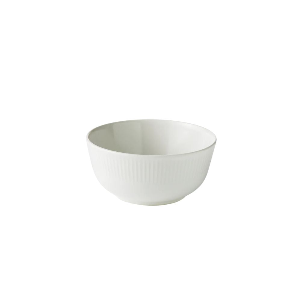 Aida - Groovy skål 14 cm vit porslin