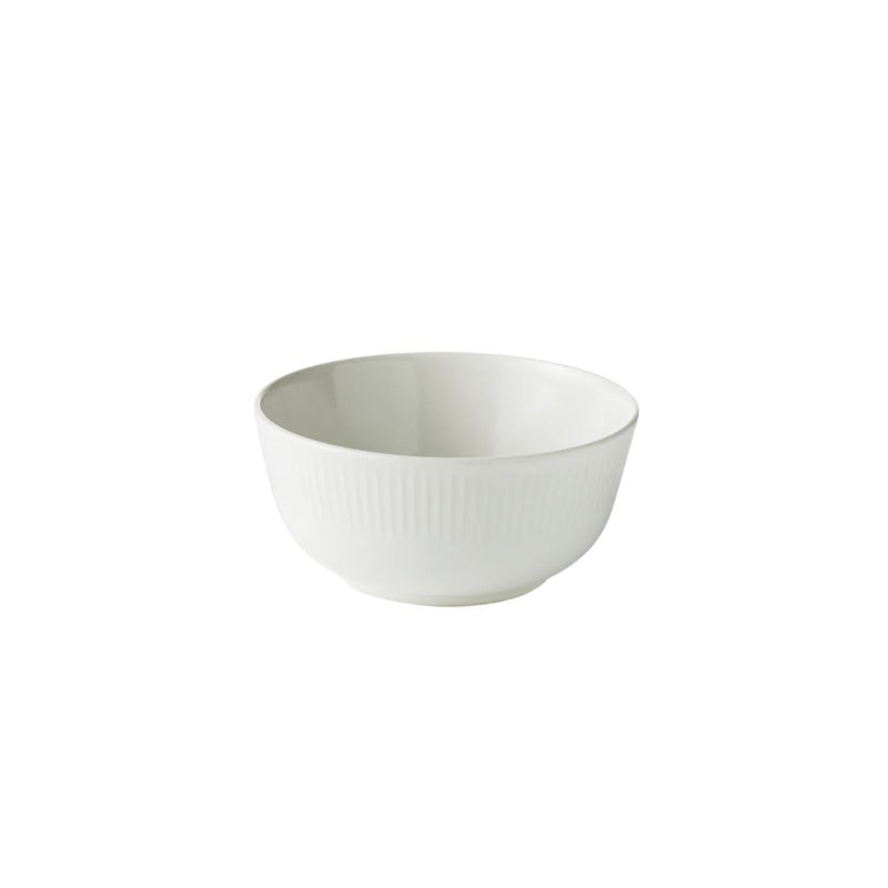 Aida - Groovy skål 14 cm vit porslin