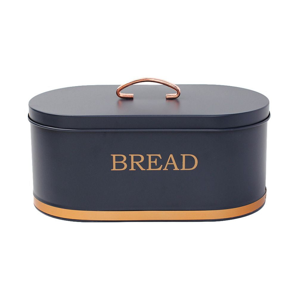 Opbevaringsdåse - til brød - blå med guld str. 34x18 cm