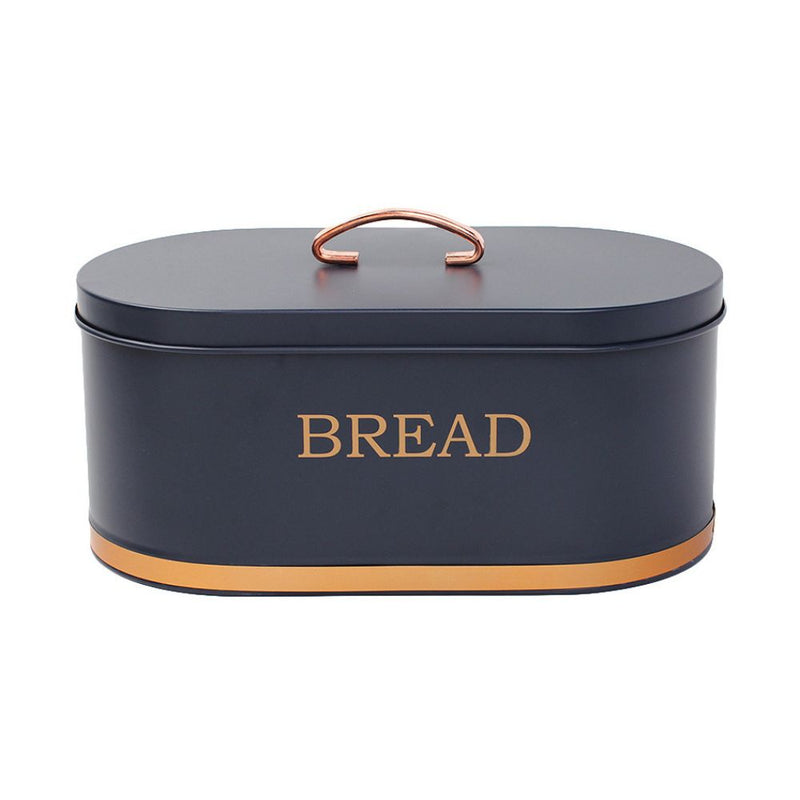 Opbevaringsdåse - til brød - blå med guld str. 34x18 cm