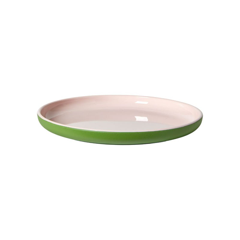 Tallrik - Ø22 cm - återvunnen PET i grön/rosa