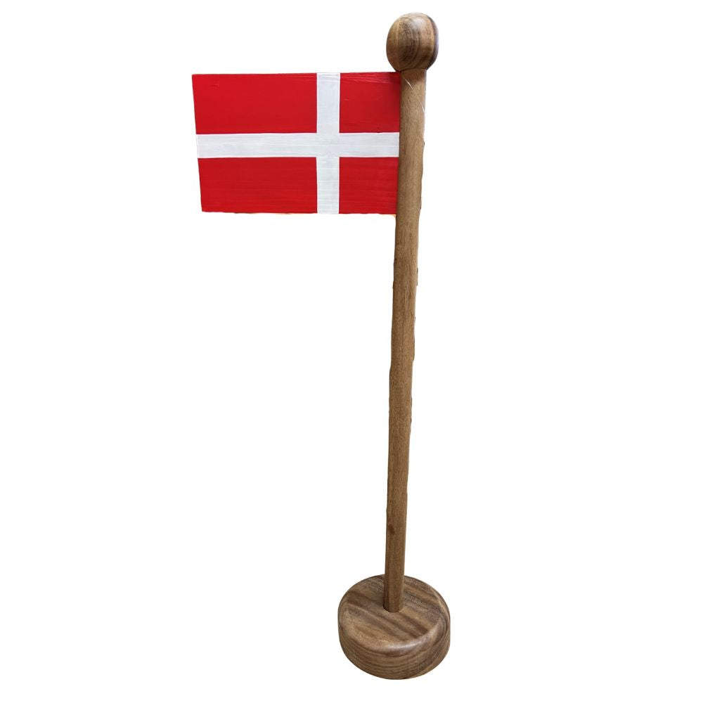 Flag med Dannebrog - i amberwood 32x100 cm
