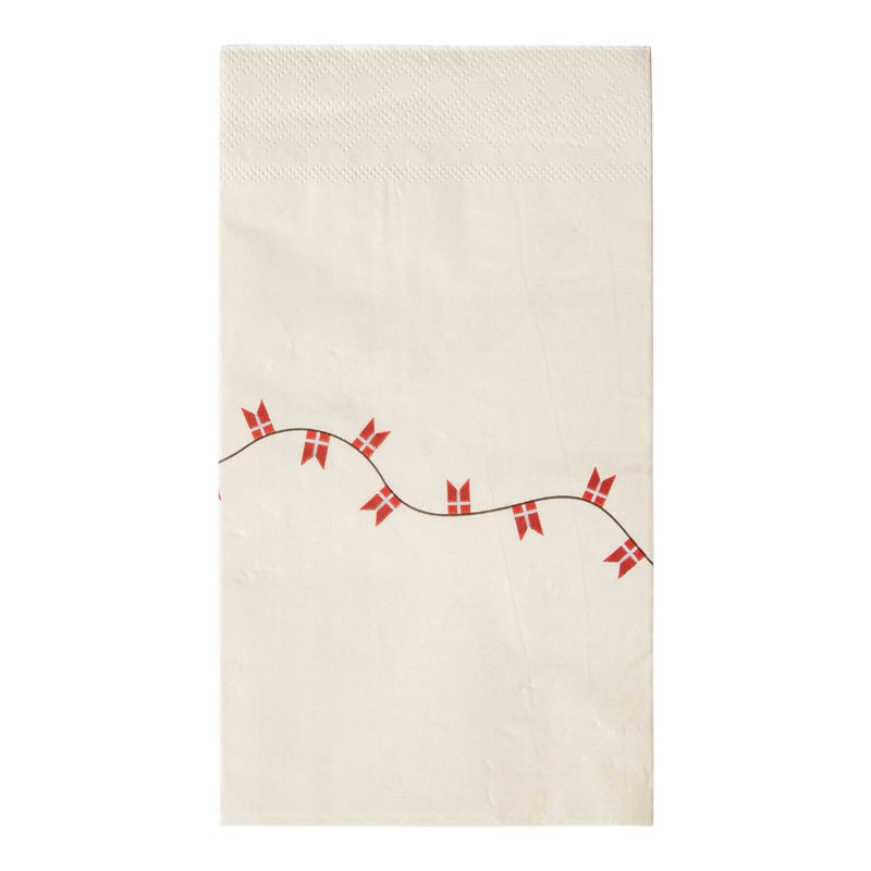 Servett med flagggirlang sandfärgad - 33x40 cm 20 st.