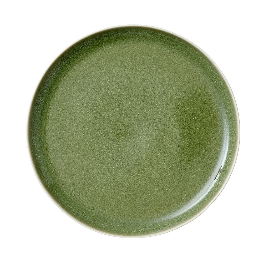 Studio Round - Frokosttallerken North 21 cm Matte white/Shiny moss