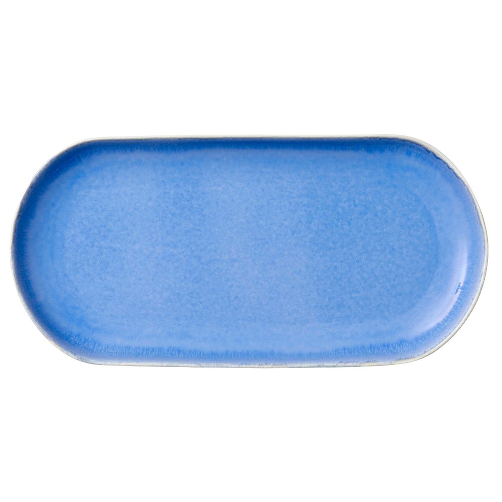 Studio Round - Serveringsfad North 38 x 19 cm Matte white/Shiny river