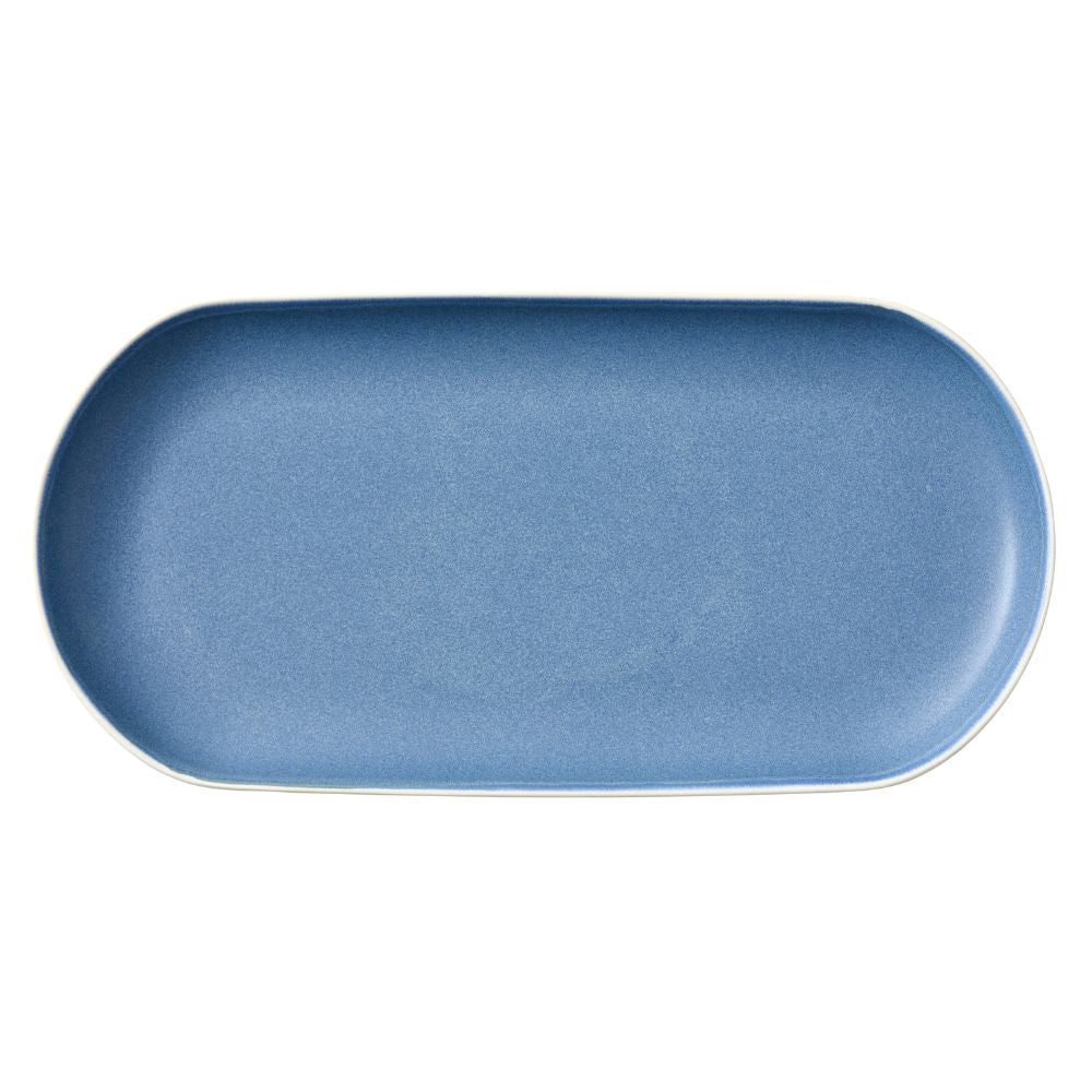 Studio Round - Serveringsfat North 38 x 19 cm Matt vit/Matt flod