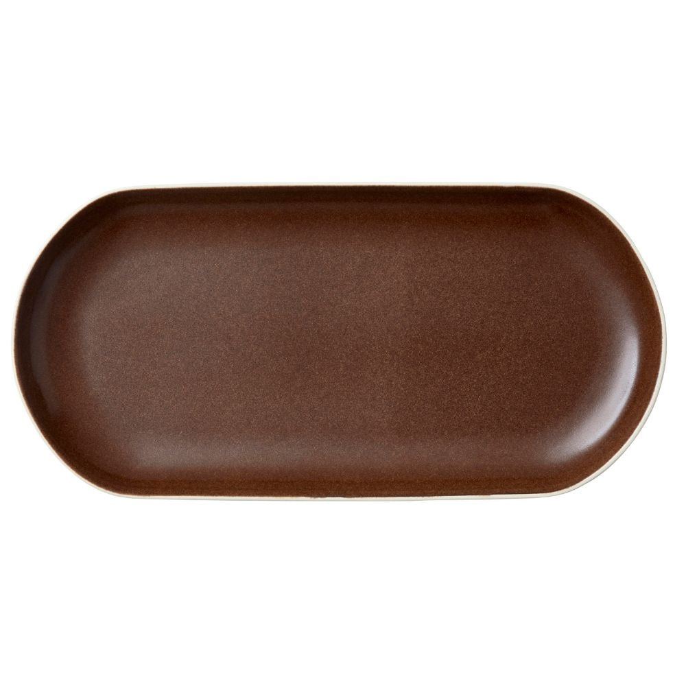 Studio Round - Serveringsfad North 38 x 19 cm Matte white/Matte bark